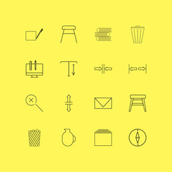 Design elements linear icon set simple outline vector