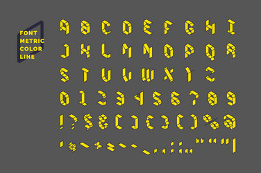 modern technical display font metric set all vector image