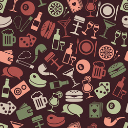 Pub & Bar Seamless Pattern vector image