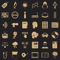 server icons set simple style vector image