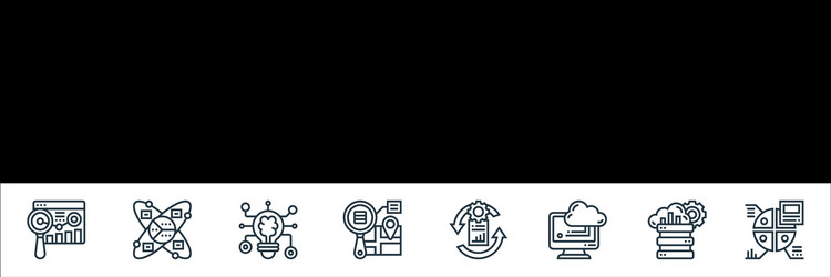 data analytics line icons linear set quality vector image