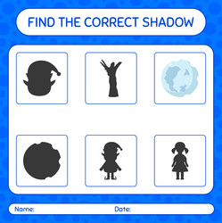 Find the correct shadows game with full moon vector
