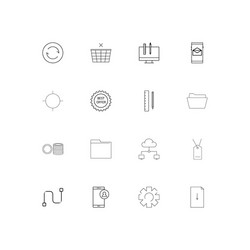 web linear thin icons set outlined simple vector image