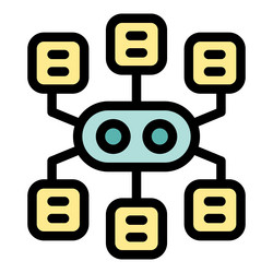 ai core connecting multiple data servers icon vector image