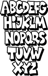 Bold Comic Graffiti Font - ABC Letters Vector Image