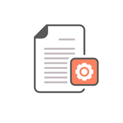 Cog document file gear optimize page icon vector