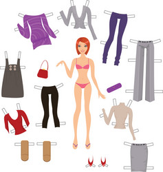 Cheerleader paper doll Royalty Free Vector Image