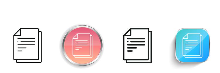 file icon thin linear regular and button style vector image