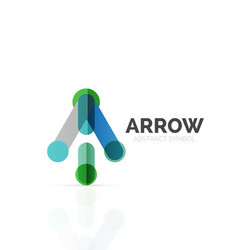 linear arrow abstract logo connected multicolored vector image