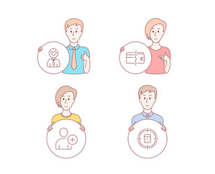 payment methods vacancy and add user icons vector image