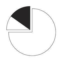 Pie chart with divided slices flat line black vector