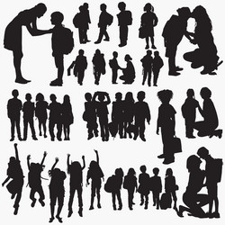 School Silhouettes - Kids & Learning Vector Image
