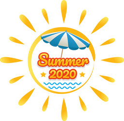 Summer beach banner with sun vector