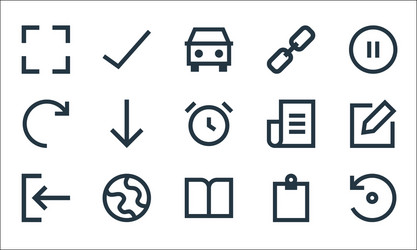 user interface line icons linear set quality vector image