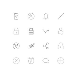 web linear thin icons set outlined simple vector image