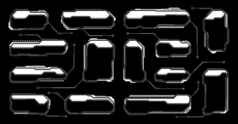 white futuristic hud ui elements sci-fi user vector image
