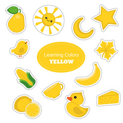 Yellow Objects Learning Set vector image