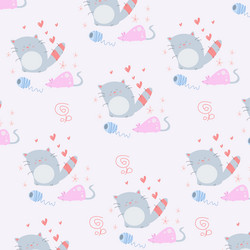 Cat and mouse pattern vector