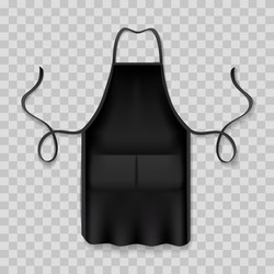 Black kitchen apron chef uniform for cooking Vector Image