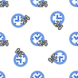 line clock 24 hours icon isolated seamless pattern vector image