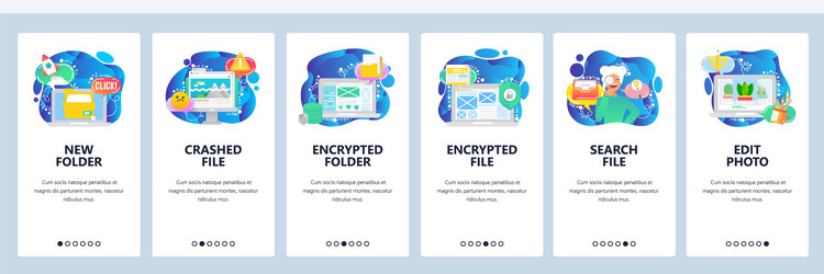 mobile app onboarding screens computer security vector image