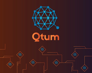 qtum blockchain cryptocurrency on dark background vector