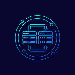 server backup copy data icon linear design vector image
