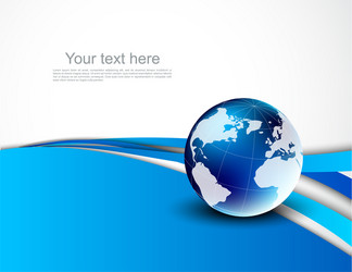 Abstract blue background with globe Royalty Free Vector