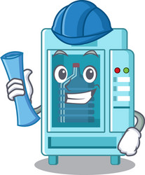 architect water vending machine in a character vector