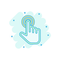 click mouse icon in comic style pointer cartoon vector image