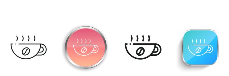 coffee mug icon thin linear regular and button vector image