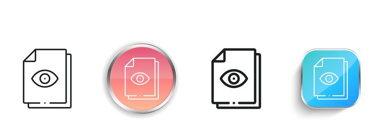 file icon thin linear regular and button style vector image