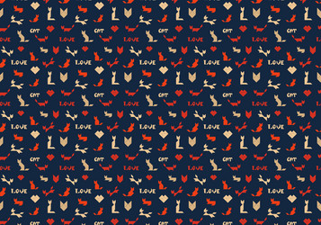 print with tangram puzzle different poses of cats vector