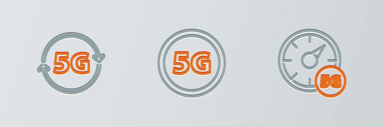 set line digital speed meter 5g network and globe vector image