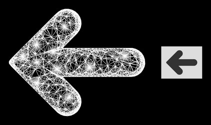 shining net mesh left direction icon with light vector image