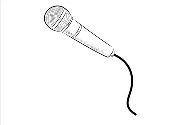 Simple hand draw sketch microphone isolated Vector Image