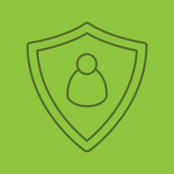 user security color linear icon vector image