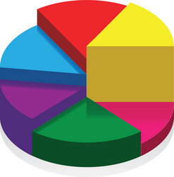 Colorful 3d pie diagram chart digital Royalty Free Vector