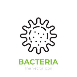 Bacteria microbe linear icon on white vector