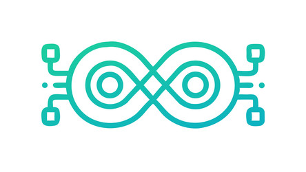 infinity loop with circuit board pattern digital vector image