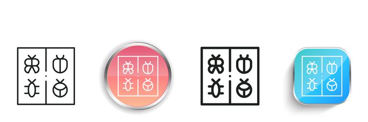 insects icon thin linear regular and button style vector image