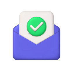 New message 3d icon purple open mail envelope Vector Image