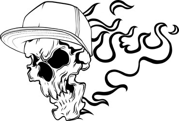 silhouette angry skull Vector Image