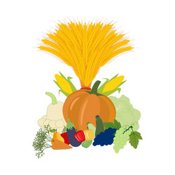 Autumn Harvest Scene Vector Image