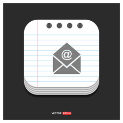 email icon gray on notepad style template vector image