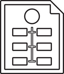 Flowchart workflow analytics outline icon line vector