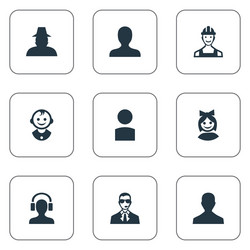set of simple avatar icons vector image