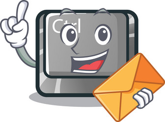 with envelope ctrl button isolated in mascot vector image