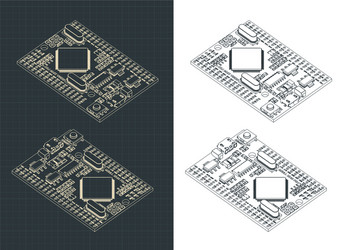 Arduino Mega Microcontroller Drawings vector image
