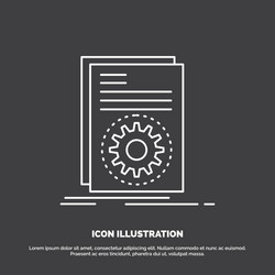 code executable file running script icon line vector image